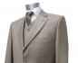 Preview: Herren Anzug mit Weste Hellbraun