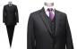 Preview: Herrenanzug mit Weste Schwarz Regular