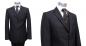 Preview: Herren Anzug mit Weste Schwarz leicht tailliert