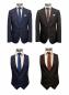 Preview: Strukturierte Slim Fit Herrenanzug mit Weste