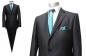 Preview: Glanz Streifen Slim-fit Anzug für Herren