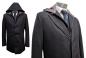 Preview: Herren Mantel Doppelkragen Abnehmbare Kapuze