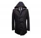 Preview: Herren Mantel Doppelkragen Abnehmbare Kapuze