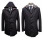 Preview: Herren Mantel Doppelkragen Abnehmbare Kapuze