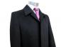 Preview: Herren Mantel Schwarz Verdeckte Knopfleiste