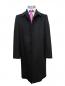Preview: Herren Mantel Schwarz Verdeckte Knopfleiste
