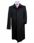 Preview: Herren Mantel Schwarz Verdeckte Knopfleiste