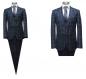 Preview: Muga Herrenanzug Blau Kariert Slim-fit