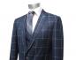 Preview: Muga Herrenanzug Blau Kariert Slim-fit