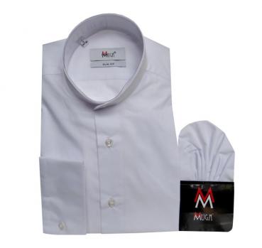 Stehkragen Mao Herren Hemd Langarm Slim-fit