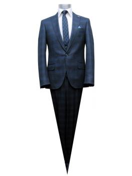 Glencheck Herren Anzug Slim Fit Kariert