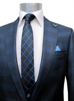 Glencheck Herren Anzug Slim Fit Kariert