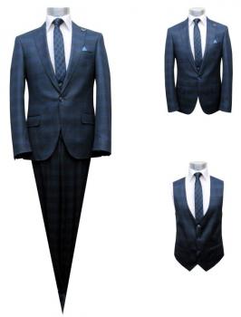 Glencheck Herren Anzug Slim Fit Kariert