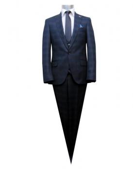 Glencheck Herren Anzug Slim Fit Kariert