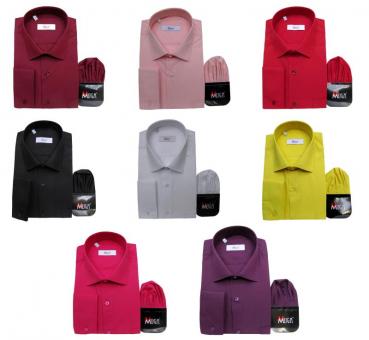 Regular Fit Herren Hemd mit Einstecktuch