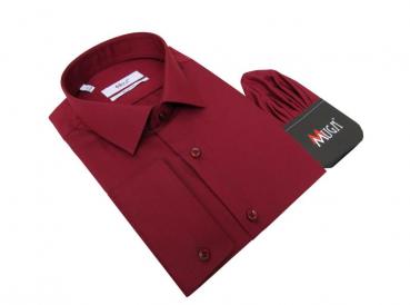 Slim Fit Herrenhemd mit Einstecktuch Langarm