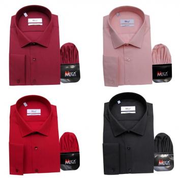 Slim Fit Herrenhemd mit Einstecktuch Langarm