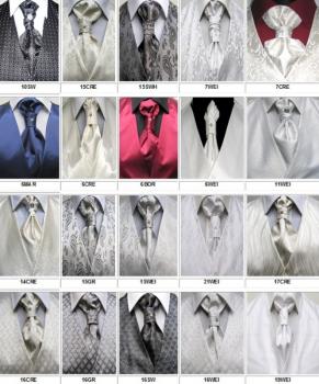 Plastron (Krawatte) mit Einstecktuch