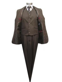 Herrenanzug mit Weste Braun Angebot