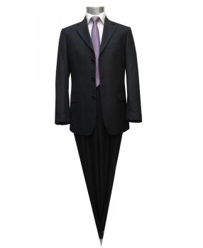 Streifen Herrenanzug Schwarz Modern Fit