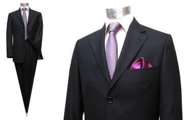 Streifen Herrenanzug Schwarz Modern Fit