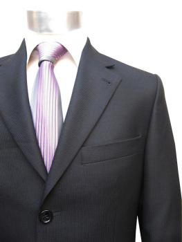 Streifen Herrenanzug Schwarz Modern Fit