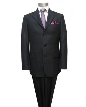 Streifen Herrenanzug Schwarz Modern Fit