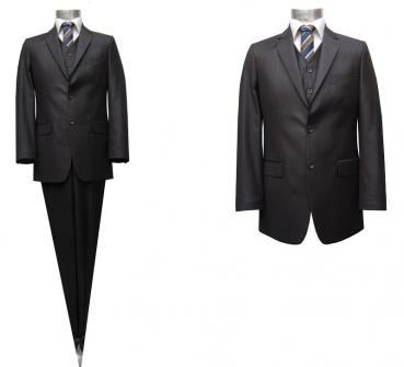 Herren Anzug mit Weste Dunkelbraun