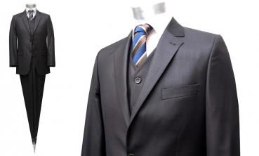 Herren Anzug mit Weste Dunkelbraun