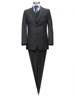 gestreifte Herren Anzug 3 teilig Anthrazit