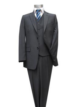 gestreifte Herren Anzug 3 teilig Anthrazit