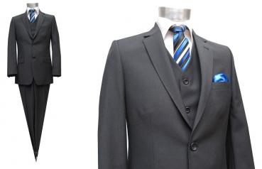 gestreifte Herren Anzug 3 teilig Anthrazit