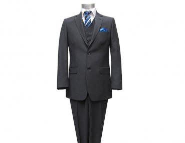 gestreifte Herren Anzug 3 teilig Anthrazit