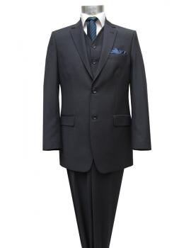 gestreifte Herren Anzug mit Weste Dunkelblau