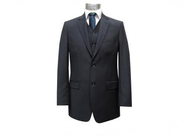 gestreifte Herren Anzug mit Weste Dunkelblau