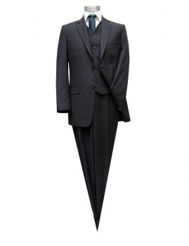 gestreifte Herren Anzug mit Weste Dunkelblau