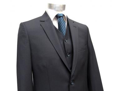 gestreifte Herren Anzug mit Weste Dunkelblau