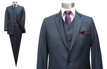 Muga Anzug mit Weste Blaugrau