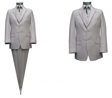 Herrenanzug mit Weste Cremebeige