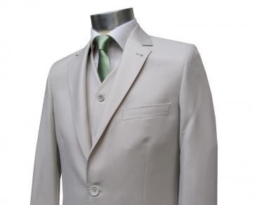 Herrenanzug mit Weste Cremebeige