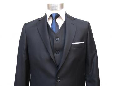 Herren Anzug mit Weste Dunkelblau
