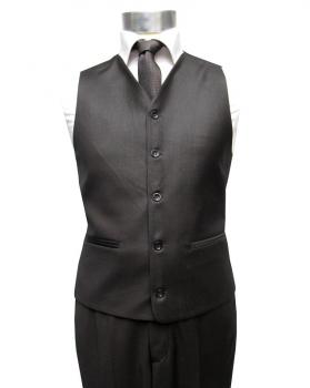 Herren Anzug mit Weste Dunkelbraun