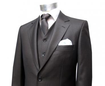 Herren Anzug mit Weste Dunkelbraun