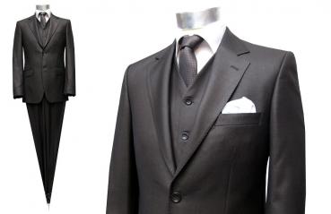 Herren Anzug mit Weste Dunkelbraun