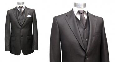 Herren Anzug mit Weste Dunkelbraun