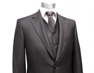 Herren Anzug mit Weste Dunkelbraun