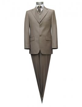 Herren Anzug mit Weste Hellbraun