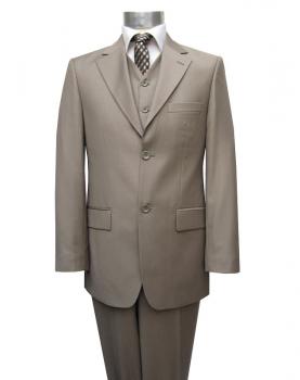 Herren Anzug mit Weste Hellbraun