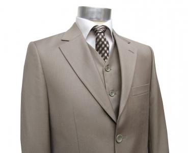 Herren Anzug mit Weste Hellbraun