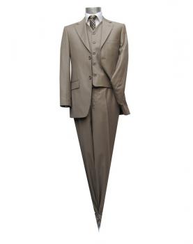 Herren Anzug mit Weste Hellbraun